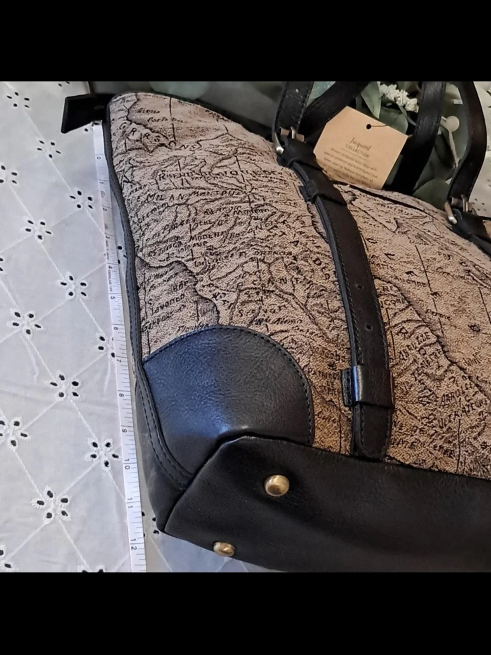 Patricia Nash  Map-Print Tote Bag in Brown and Black Large NWT - Picture 4 of 5